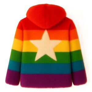 Star Blvd - Starstruck Rainbow Faux Fur Coat